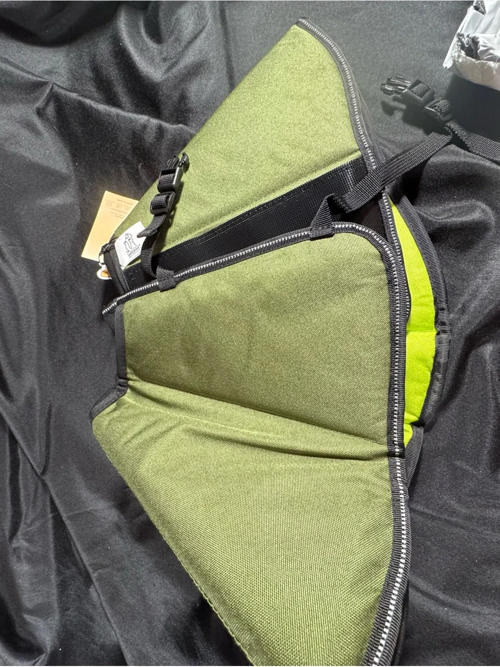 Dog Recovery Cone Soft Fabric E-Collar in Green size Large